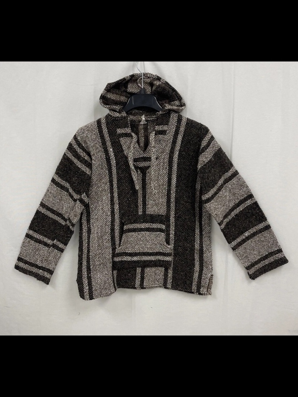 NWOT Surfer Baja Mexico Mexican Poncho Hoodie Jacket Jacket Size XL Mens Beach